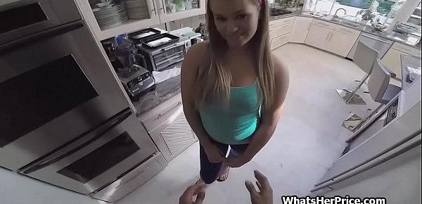  My sexy teen maid got a pretty tight pussy and round booty